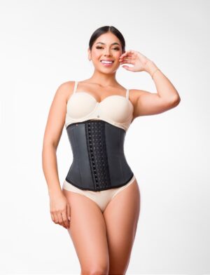 EXPOSED LATEX WAISTBAND SEWN CLASP